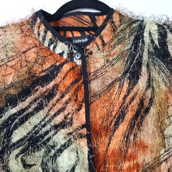 MlleGabriel Women's 20 Tiger Striped Eylash Sweater Jacket - Picture 4 of 10